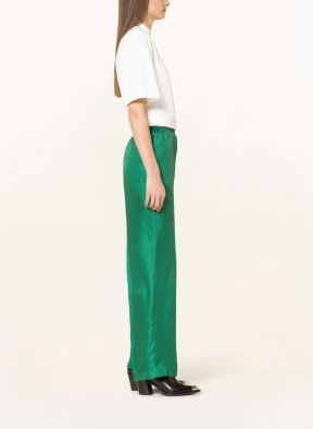 RED VALENTINO Wide leg trousers made of silk, Color: GREEN (Image 1)