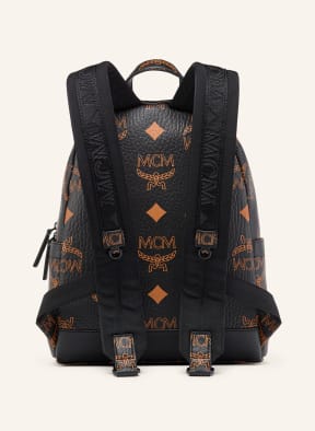 Mcm backpack clearance black and gold