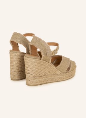 Castaner Wedges BROMELIA with glitter thread in gold beige