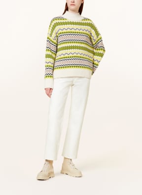 Barbour Sweater HOLKHAM in white green yellow