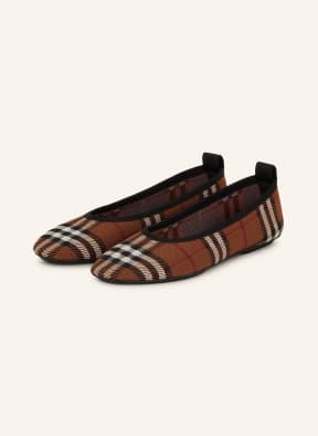BURBERRY Ballet flats in brown black white