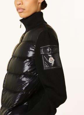 MONCLER Down jacket in mixed materials in black