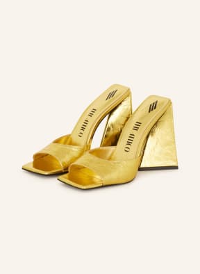 Devon patent faux leather sandals in yellow - The Attico