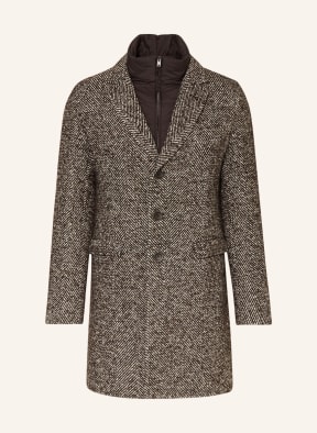 Herno herringbone overcoat sale