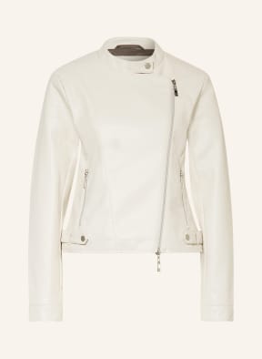 monari Jacket in leather look in ecru
