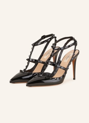 Black patent valentino rockstud hotsell