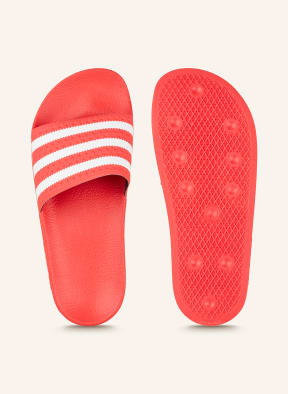 Adilette slides red and hot sale white