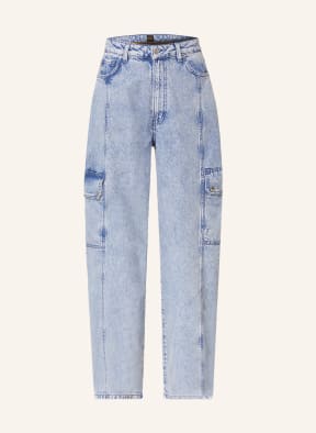 Bershka cargo jeans in washed blue