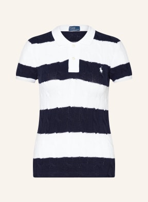 Blue and white striped polo shirt womens 2025