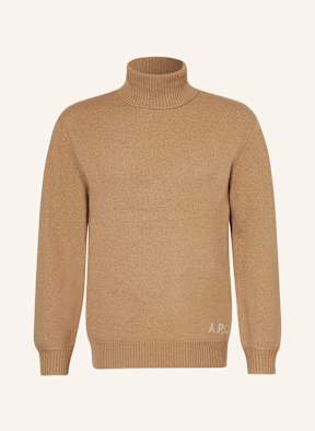 Tan turtleneck mens top