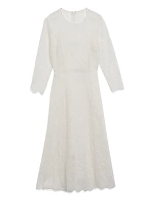 IVY OAK Lace dress with 3/4 sleeve , Color: WHITE (Image 1)