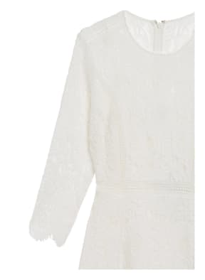 IVY OAK Lace dress with 3/4 sleeve , Color: WHITE (Image 1)