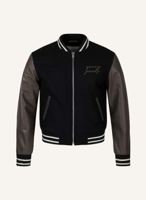 YOUNG POETS Bomberjacke AXL MIX 224 Loose fit, Farbe: SCHWARZ/ GRÜN (Bild 1)