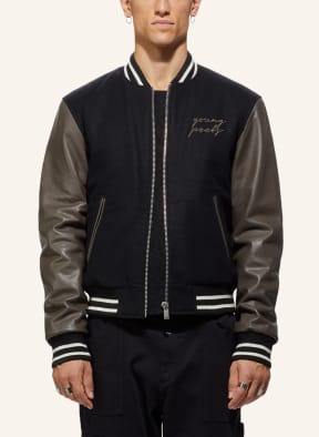 YOUNG POETS Bomberjacke AXL MIX 224 Loose fit, Farbe: SCHWARZ/ GRÜN (Bild 1)