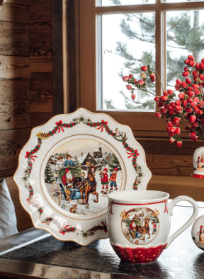 Villeroy & Boch Speiseteller 2022 ANNUAL CHRISTMAS EDITION, Farbe: GELB/ GRÜN/ BLAU/ ROT (Bild 1)