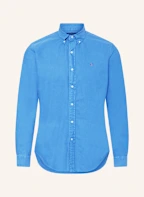 fine-ribbed polo jumper