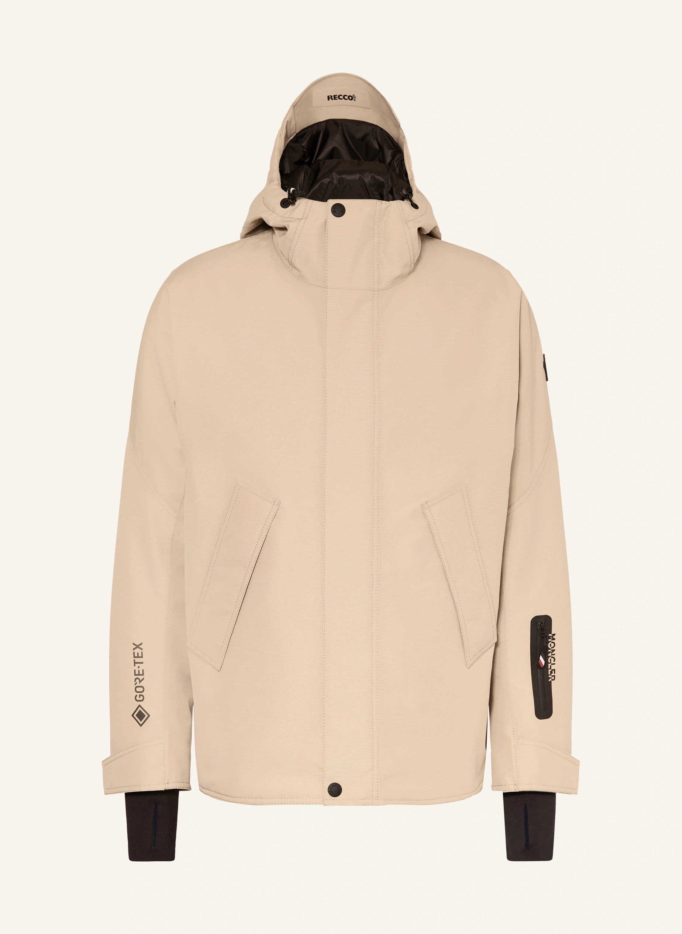 MONCLER GRENOBLE LAMBIR GTX ski jacket in beige / black