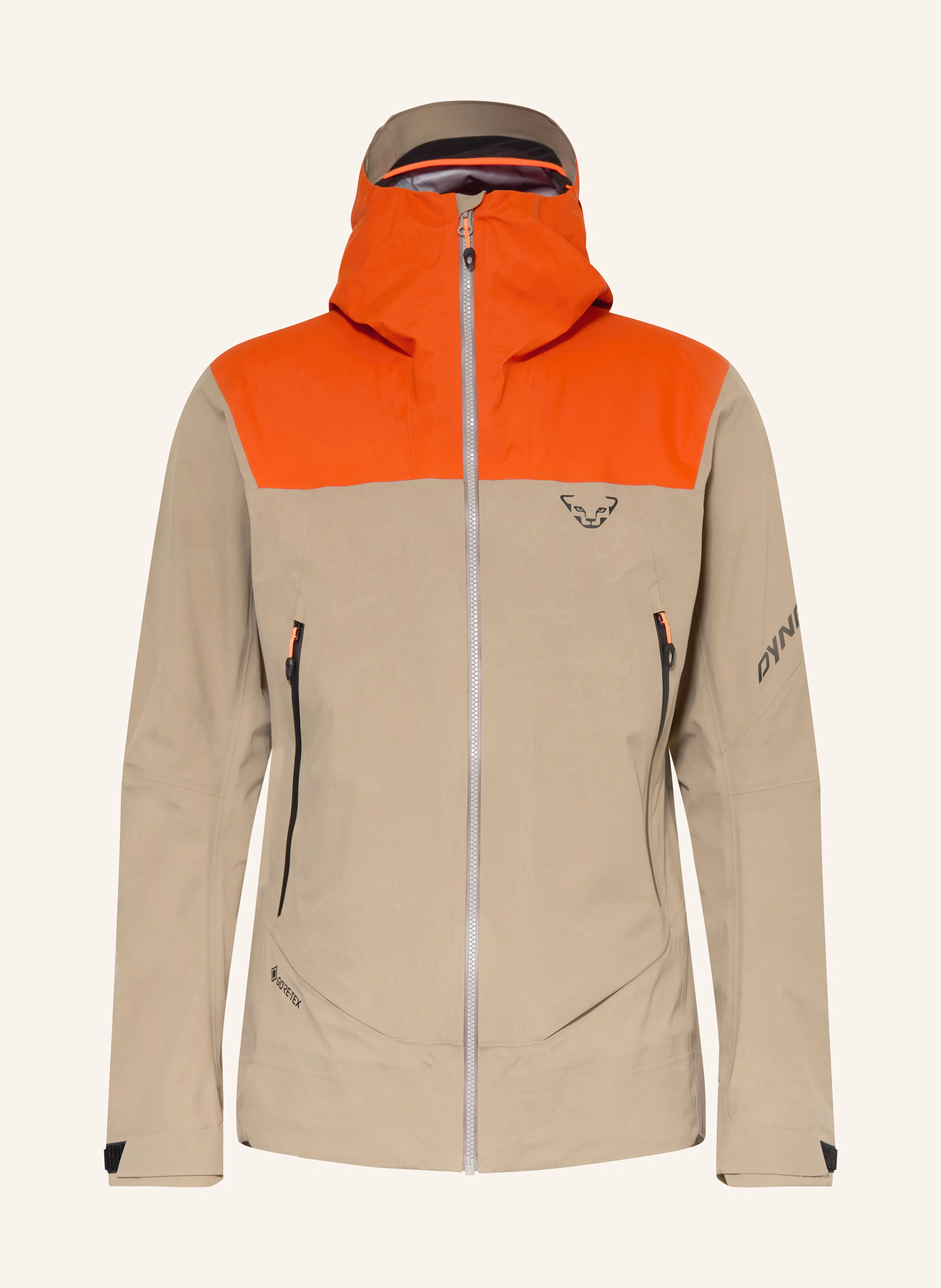 DYNAFIT RIDGE GTX hard shell ski jacket in beige orange