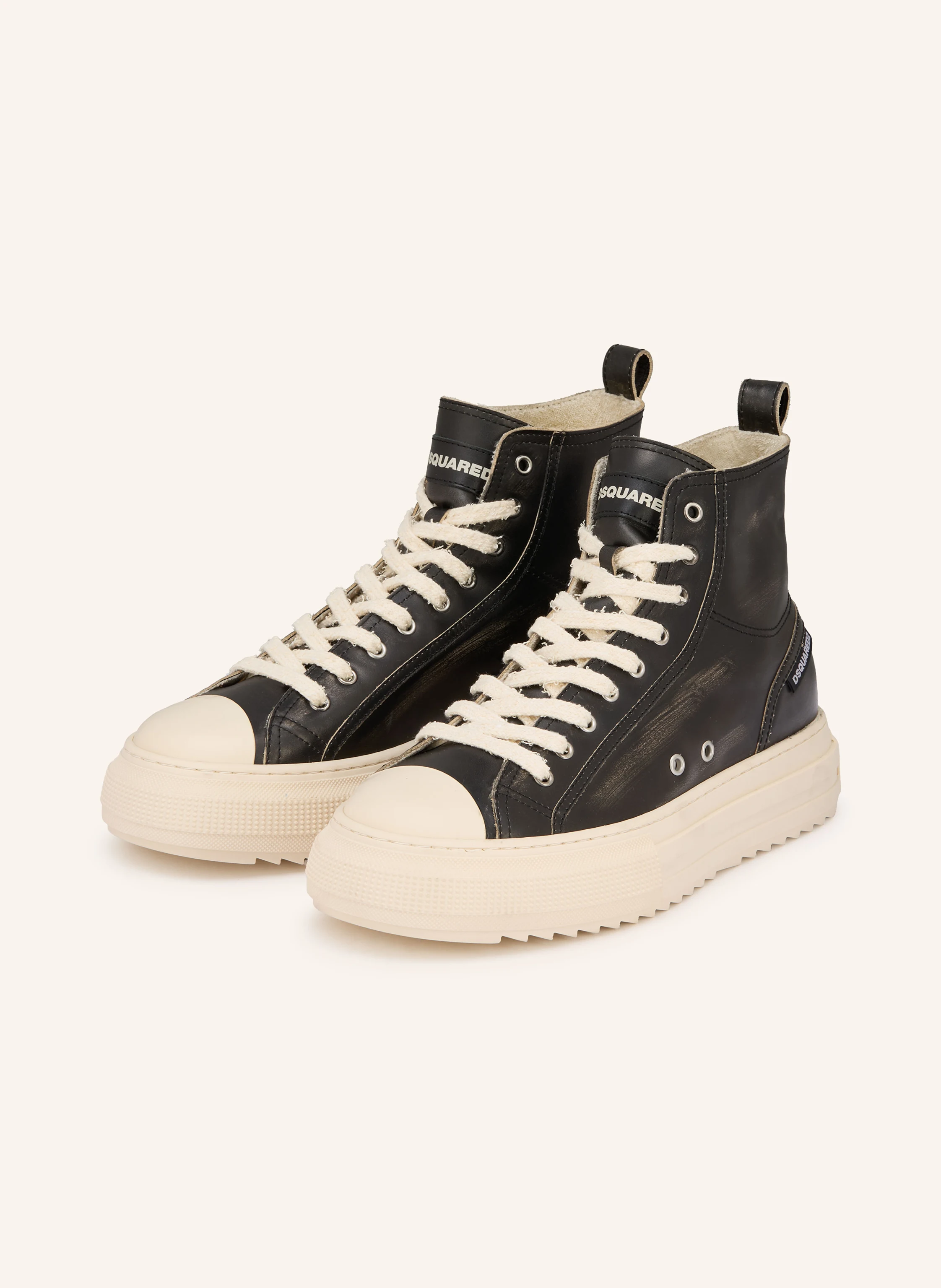 DSQUARED2 high-top sneakers in black / ecru