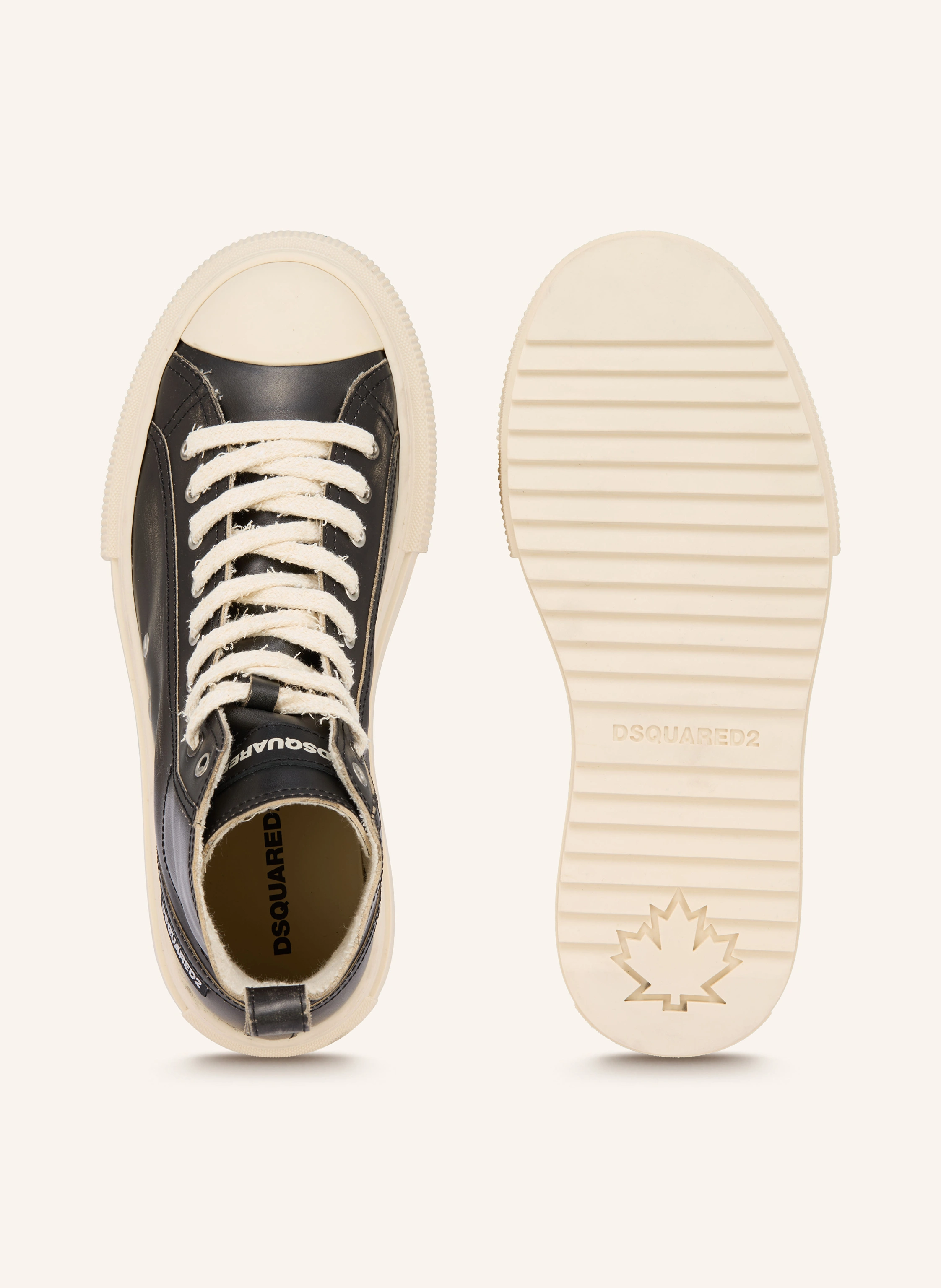 DSQUARED2 high-top sneakers in black / ecru