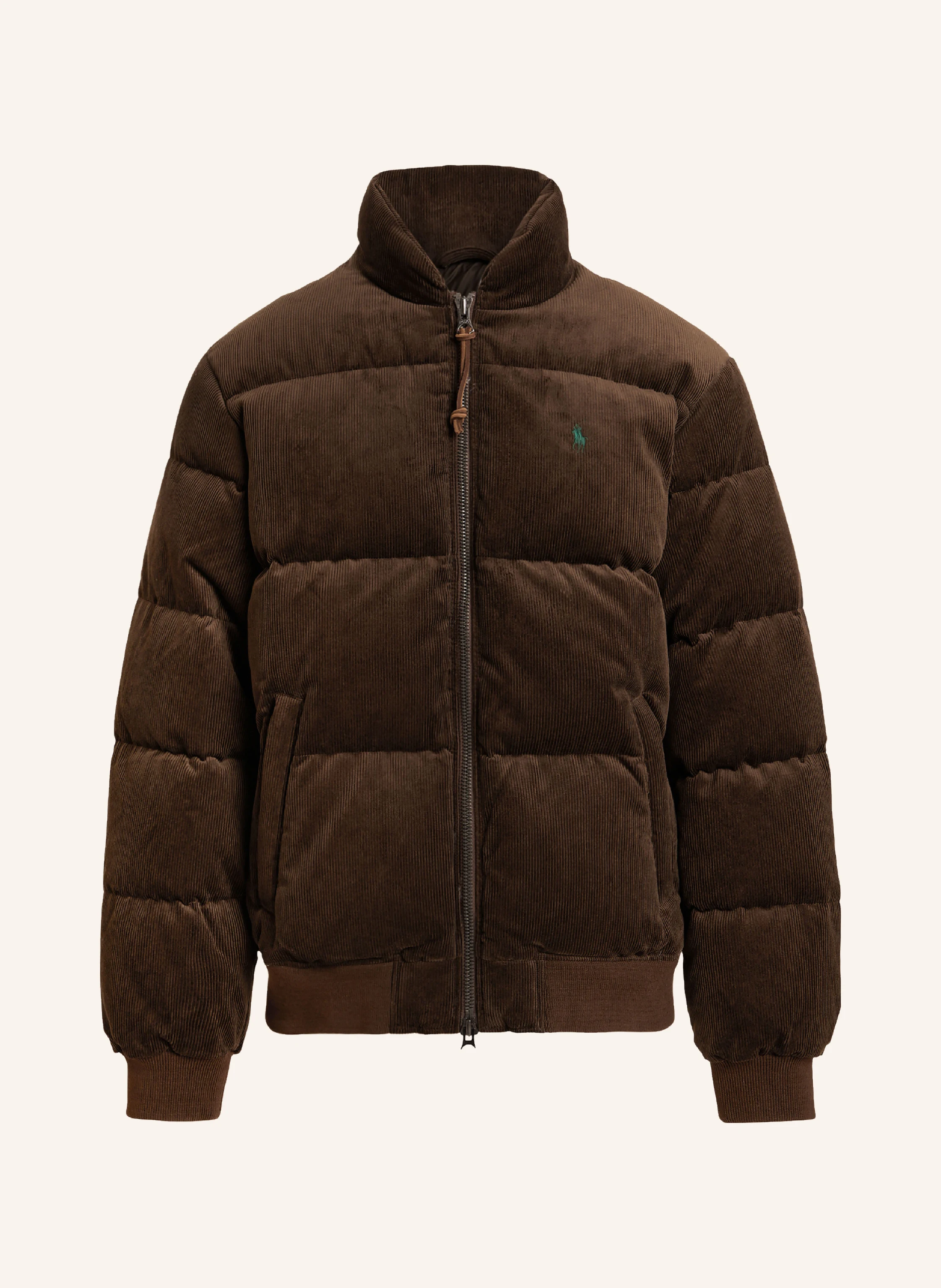 POLO RALPH LAUREN GORHAM down jacket in corduroy in dark brown