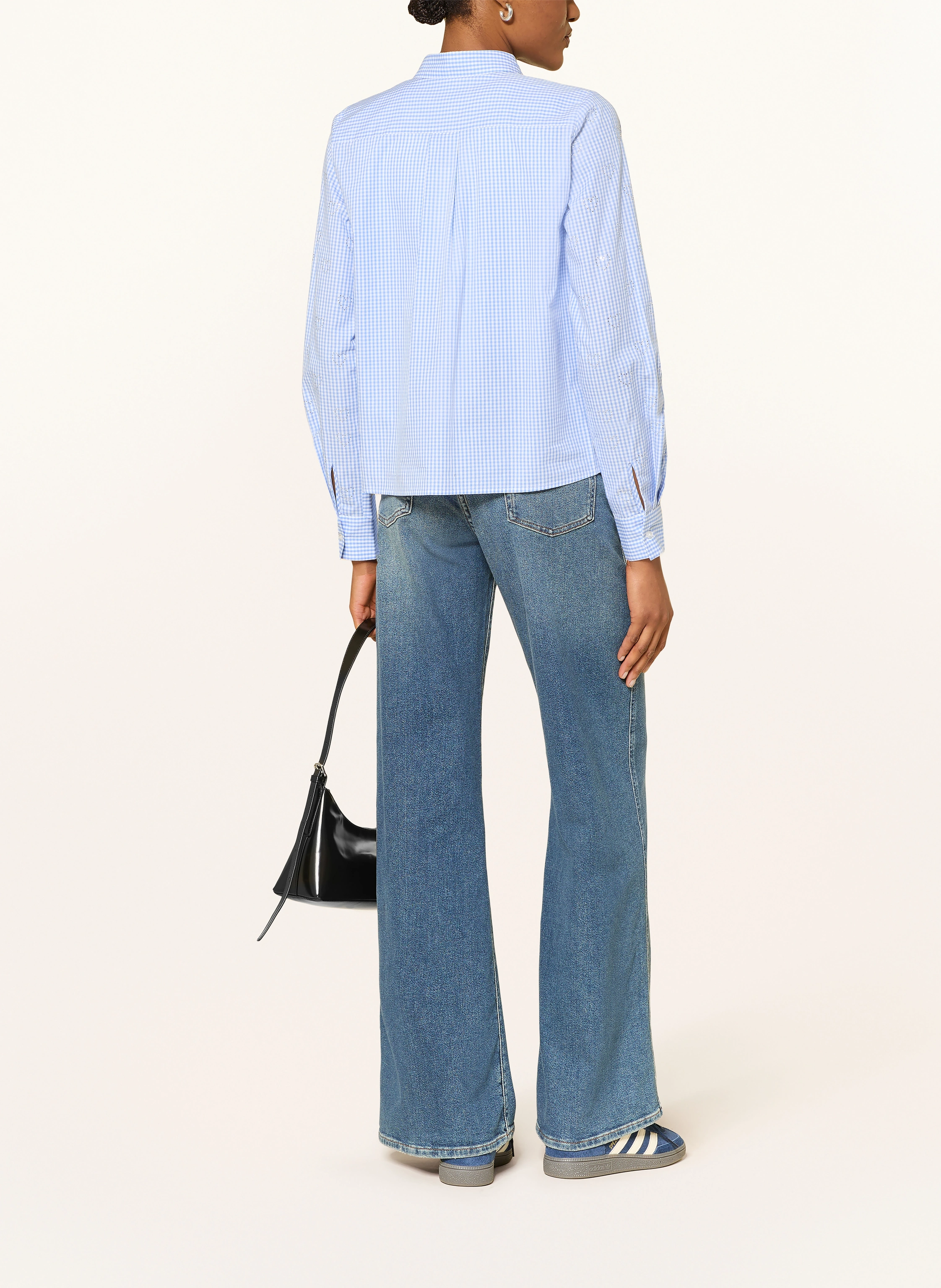 Princess GOES HOLLYWOOD Shirt blouse with gemstones: LIGHT BLUE / SILVER / WHITE