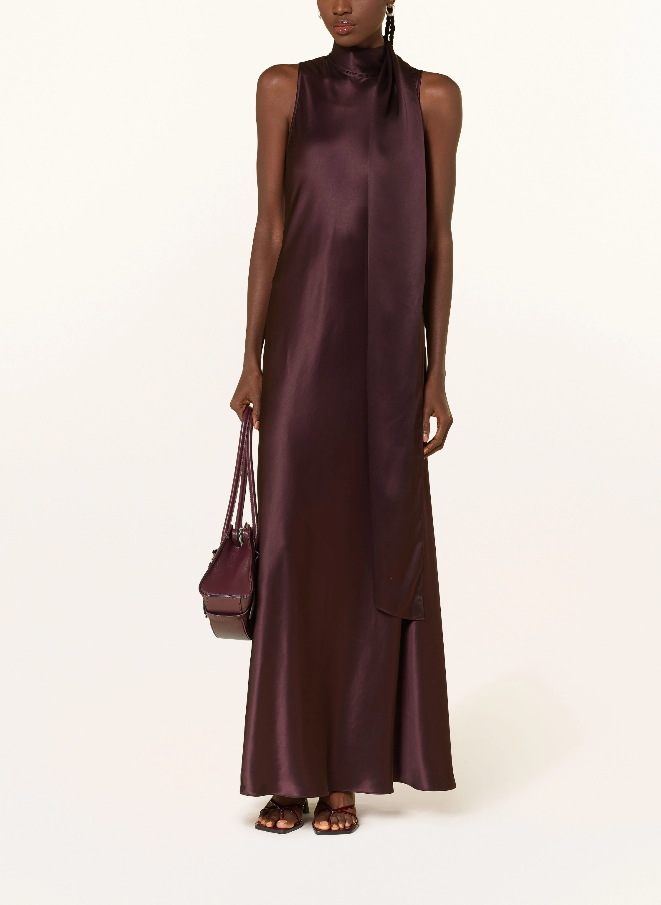 strapless open back dress Lace Trim Velvet Slip Dress main image 0