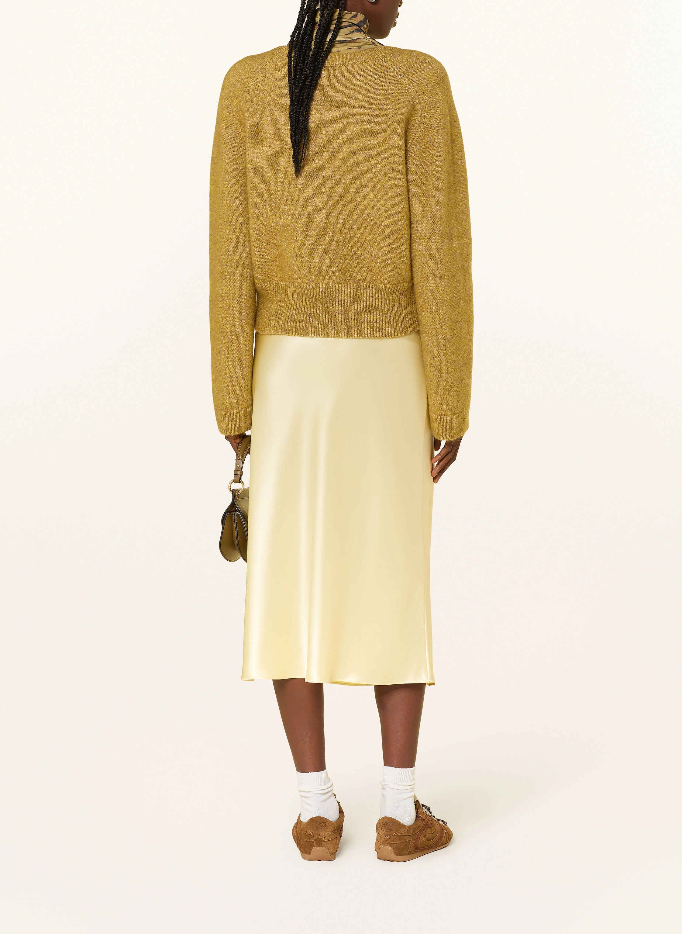 MRS & HUGS satin skirt: LIGHT YELLOW