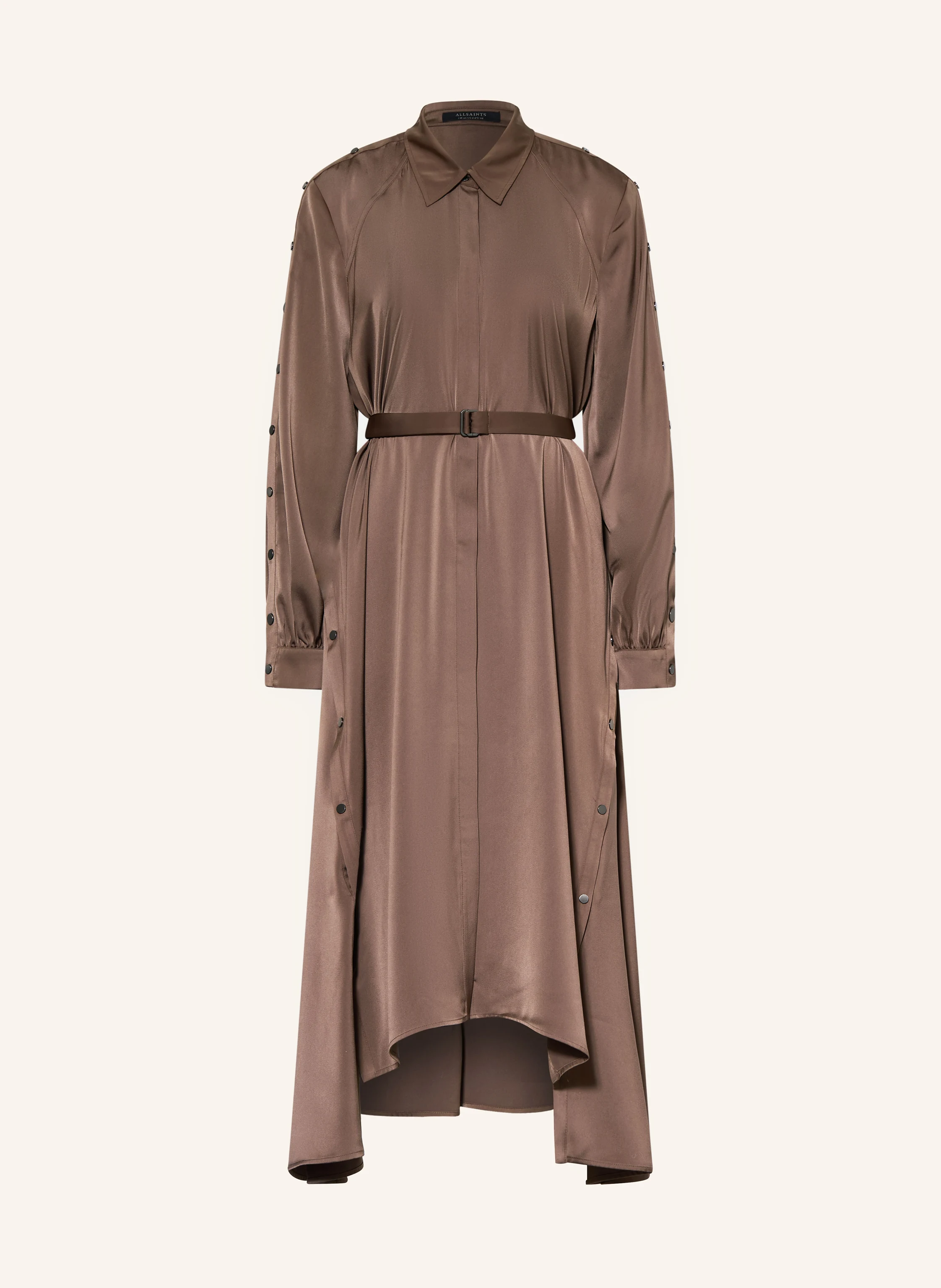 ALLSAINTS LEXI-kjoleskjorte i satin: TAUPE