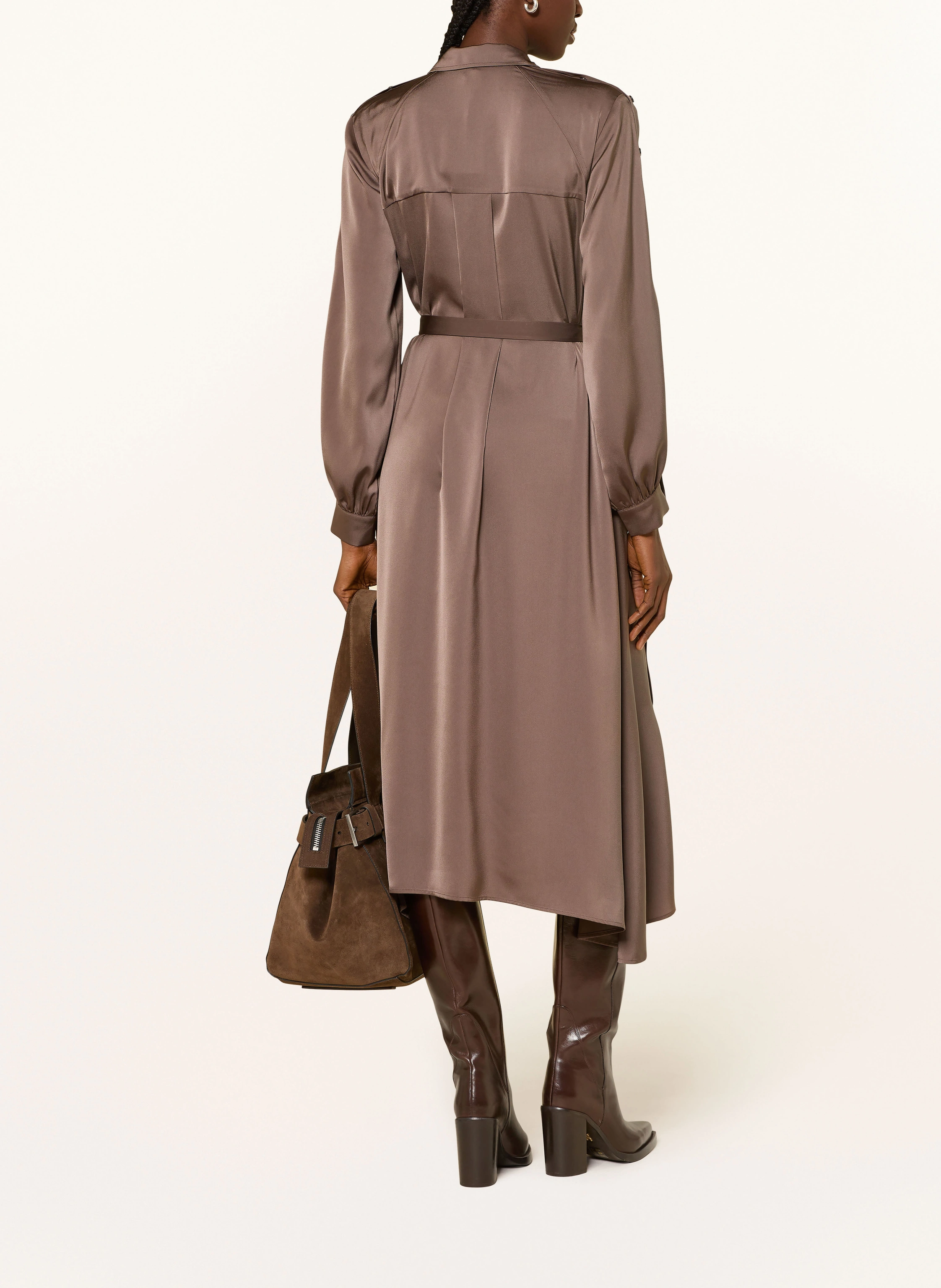 ALLSAINTS LEXI-kjoleskjorte i satin: TAUPE