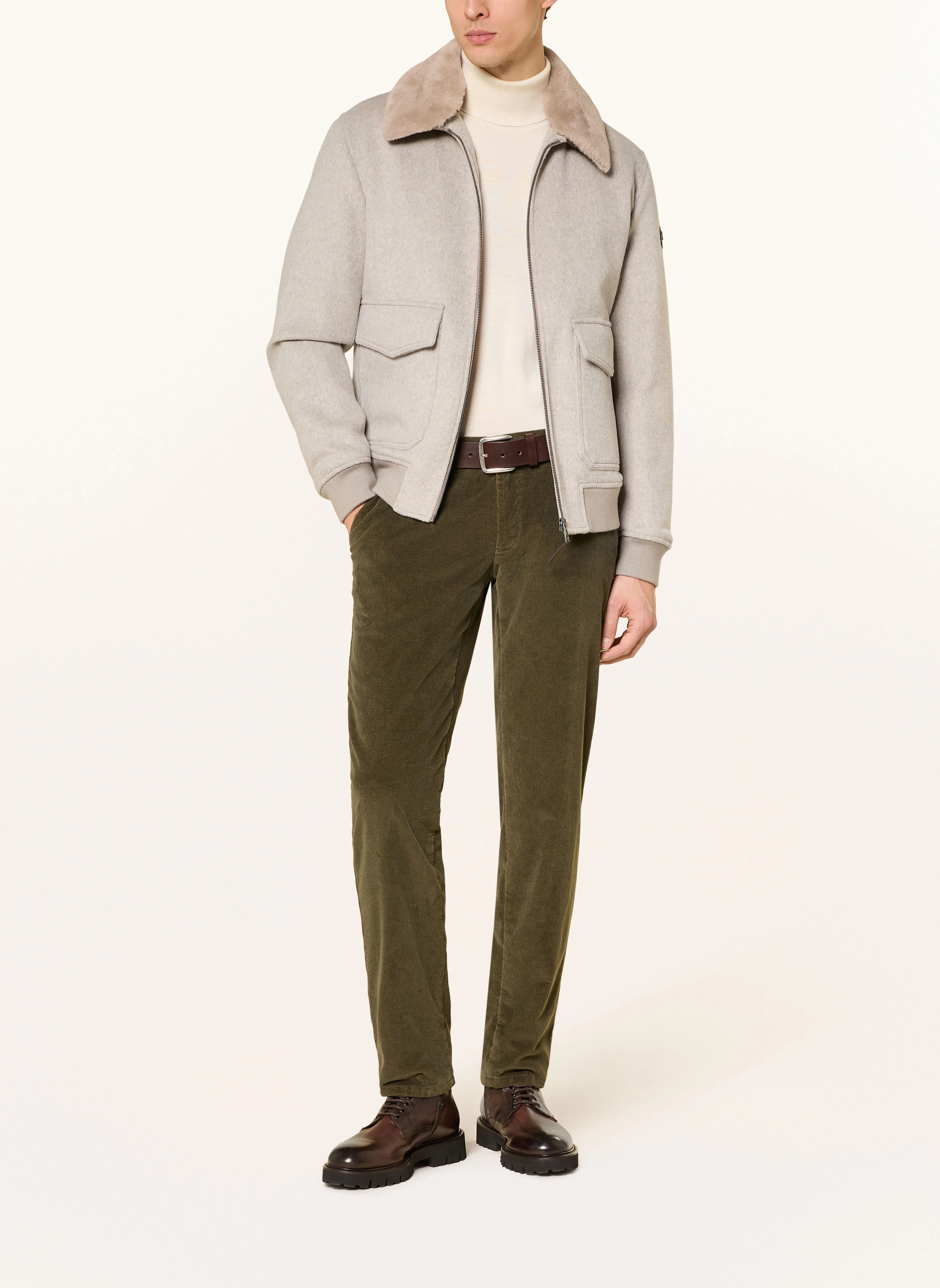 BRAX FABIO TT Modern Fit corduroy pants: 33 OLIVE