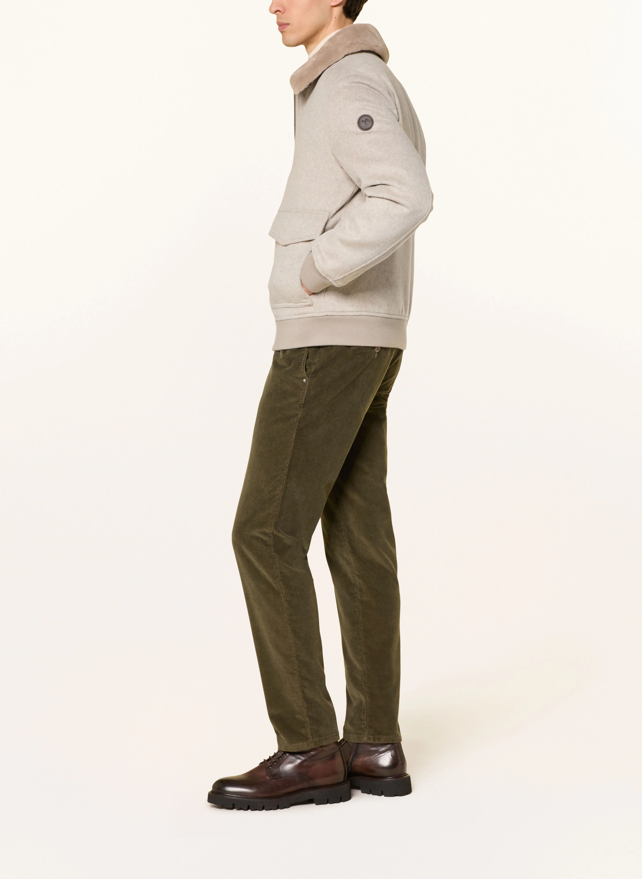 BRAX FABIO TT Modern Fit corduroy pants: 33 OLIVE