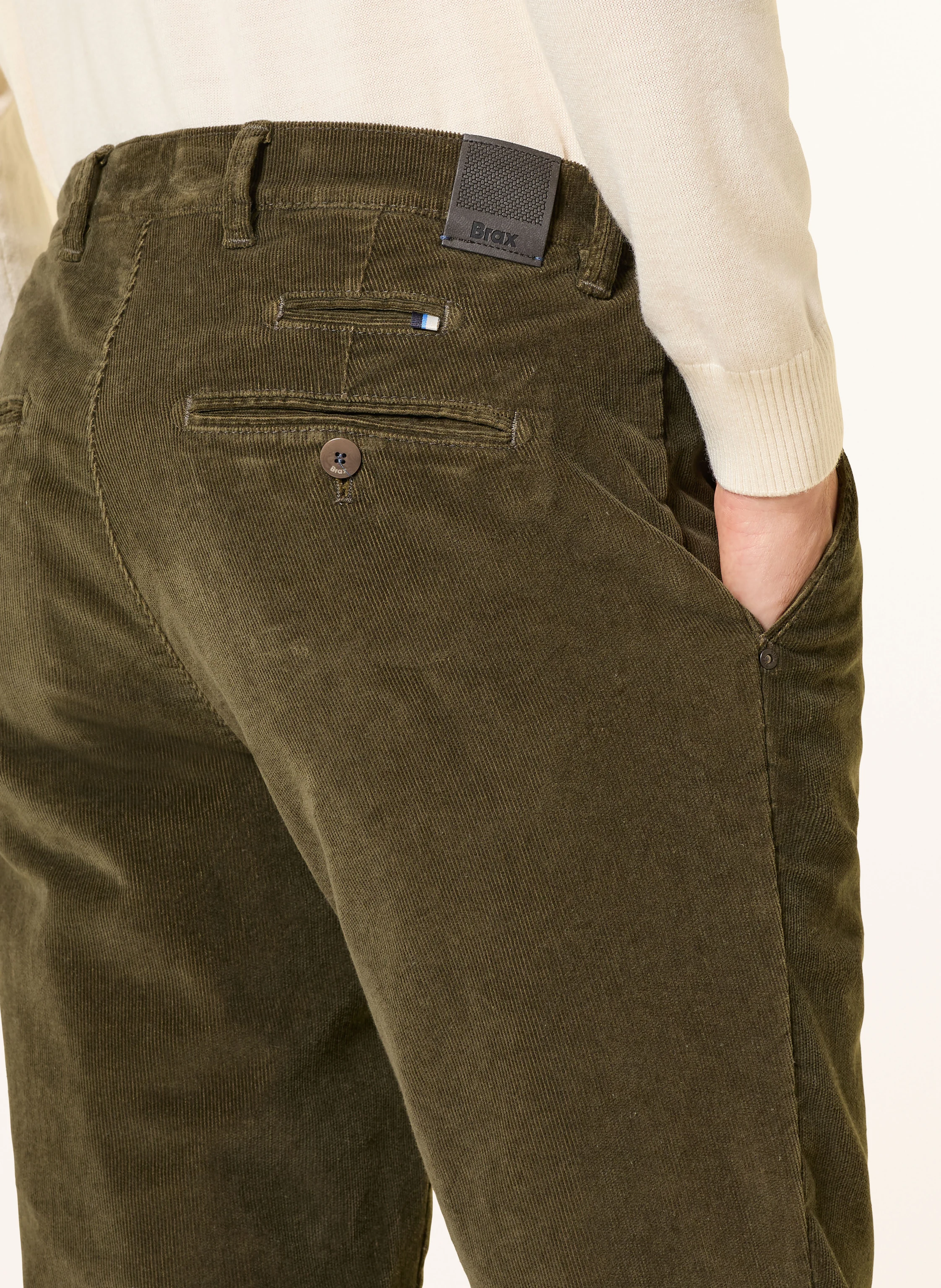 BRAX FABIO TT Modern Fit corduroy pants: 33 OLIVE