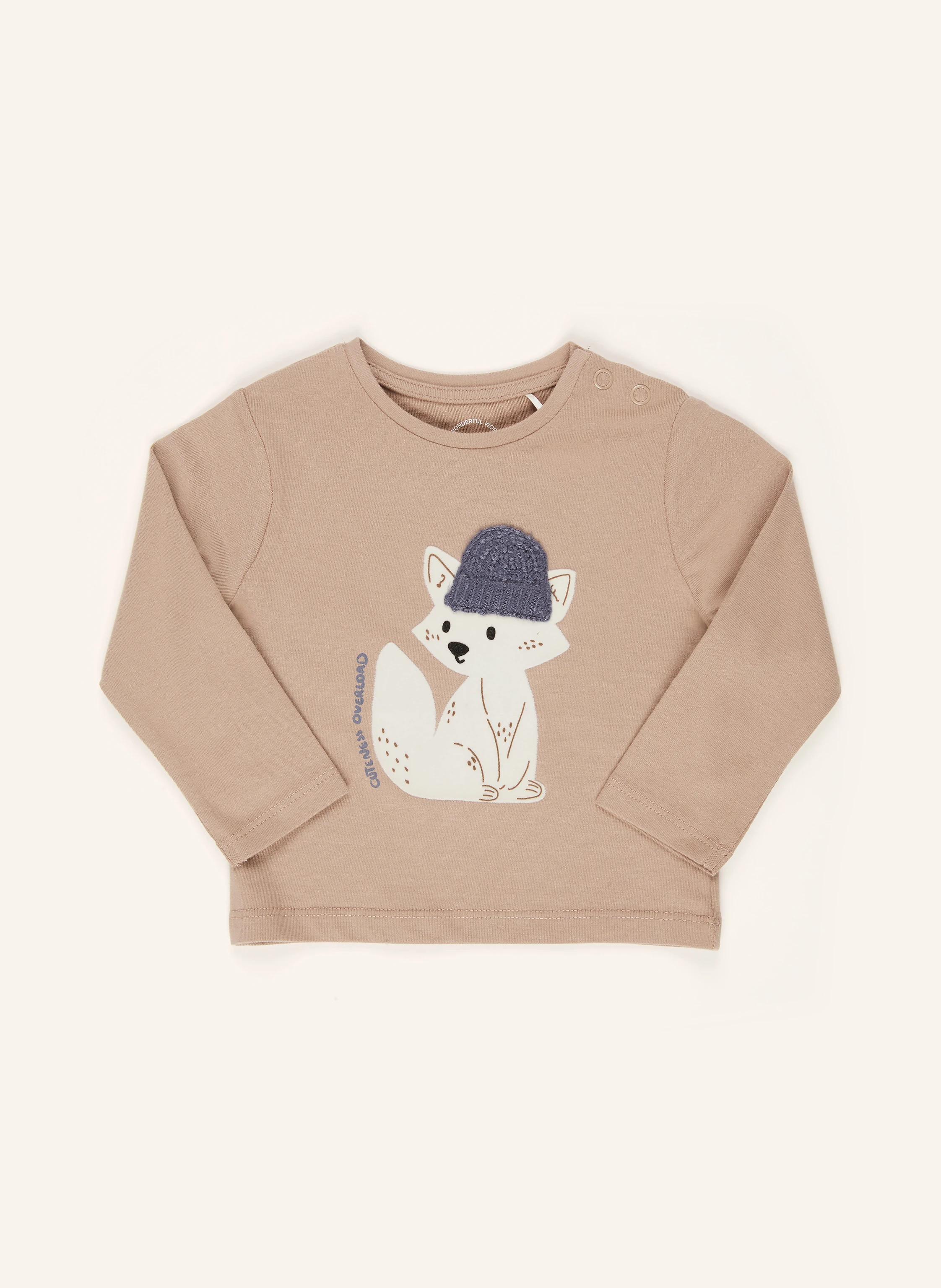 s.Oliver RED long-sleeved shirt: TAUPE / ECRU / BLUE GRAY