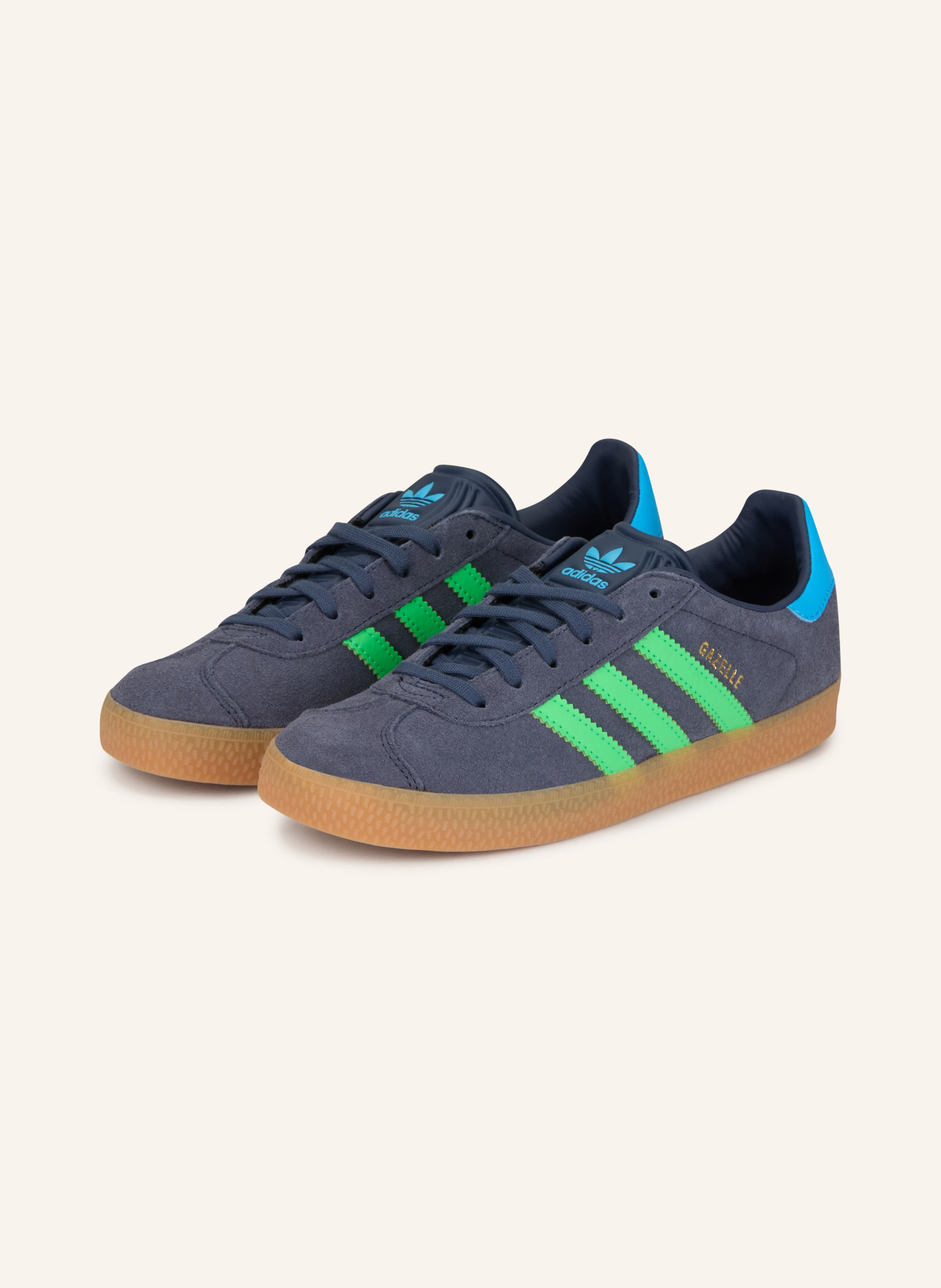 adidas gazelle silver green womens Trainers