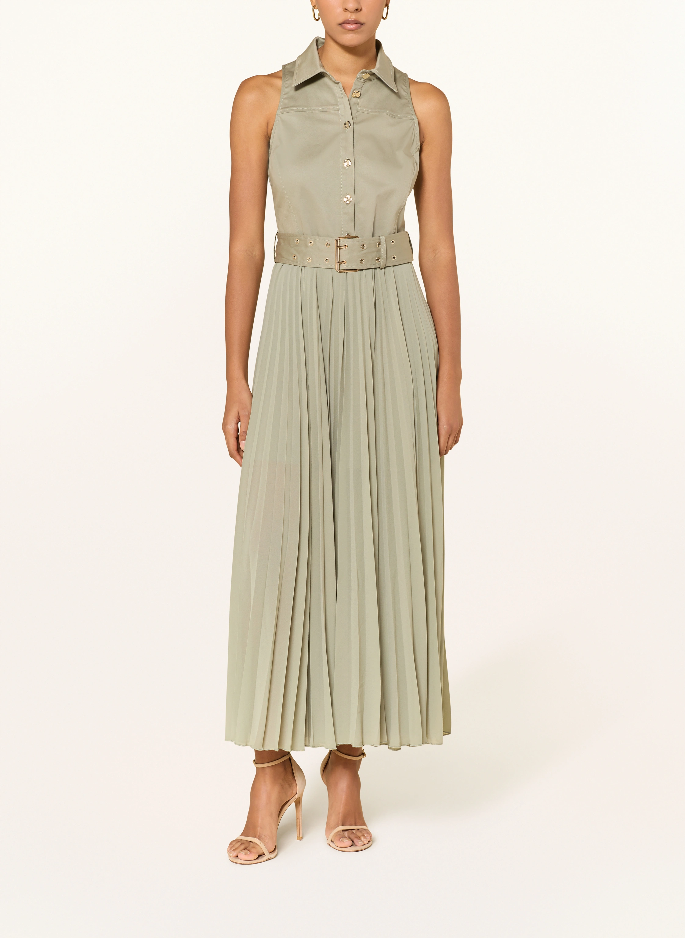 liu jo green dress Long pleated dress colour green