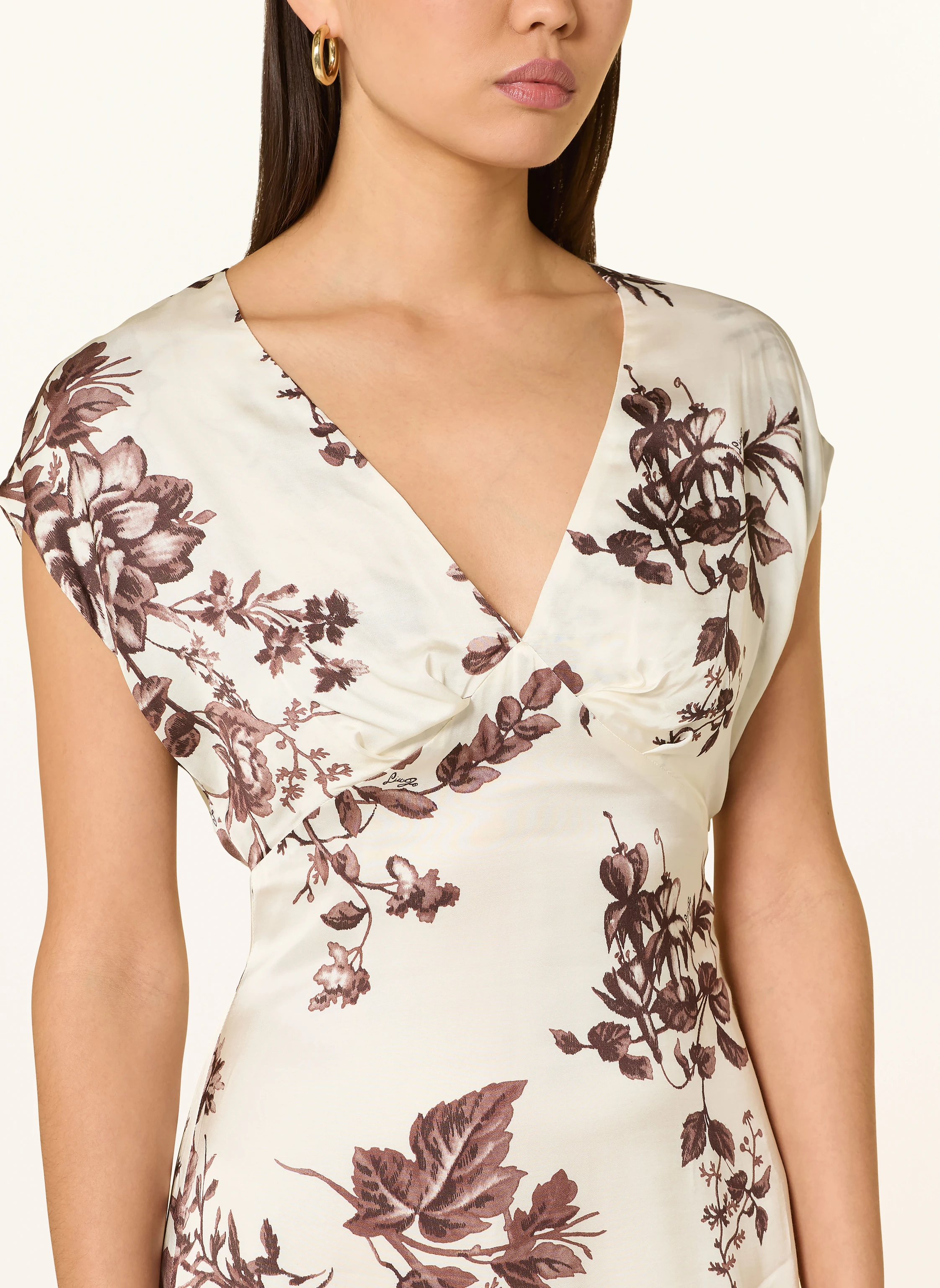 LIU JO dress: ECRU / DARK BROWN