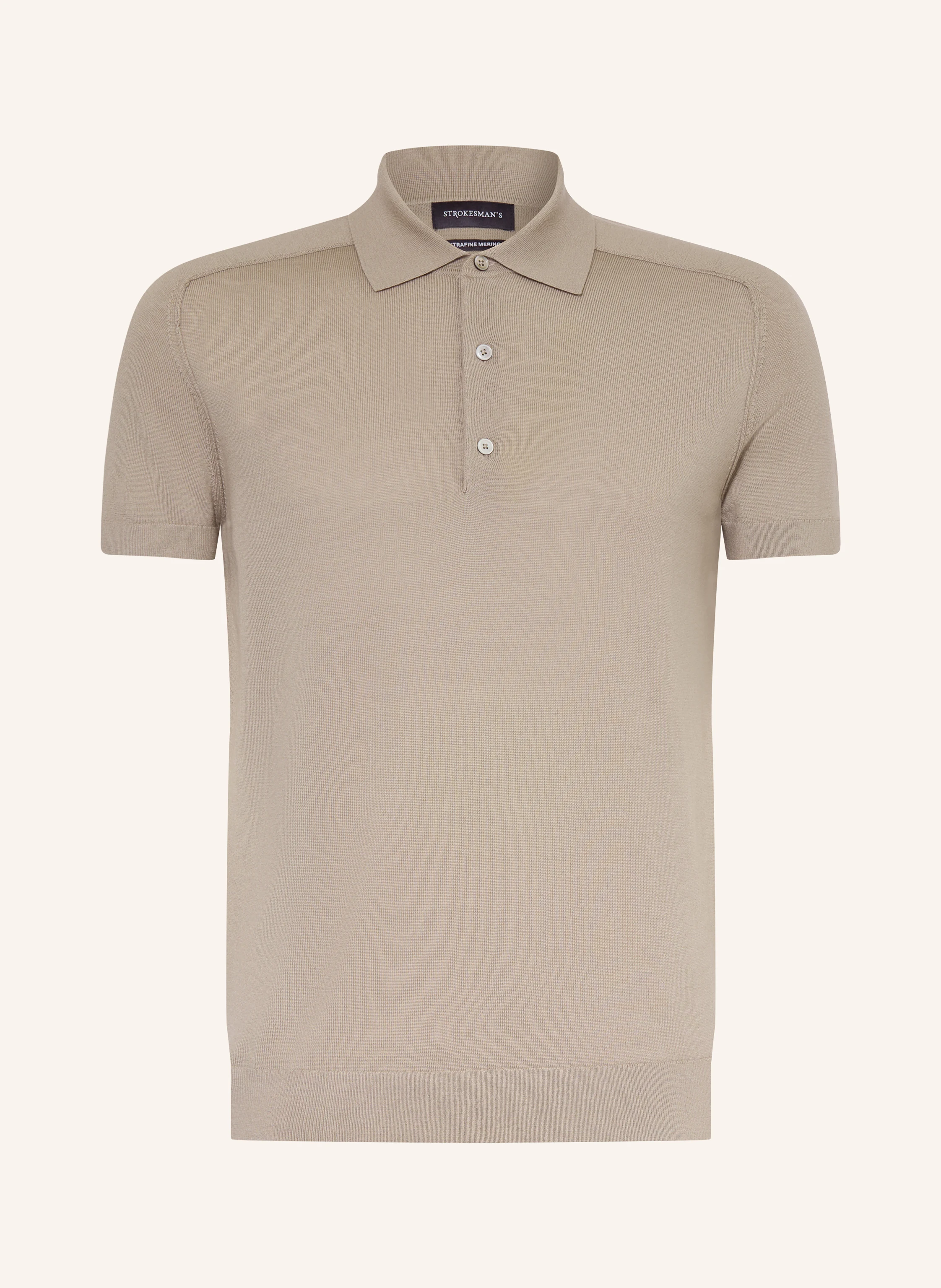 STROKESMAN'S knitted polo shirt: KHAKI