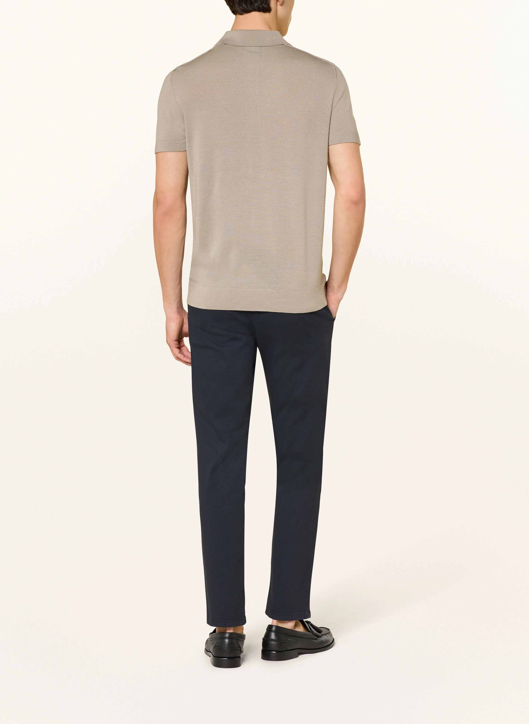 STROKESMAN'S knitted polo shirt: KHAKI