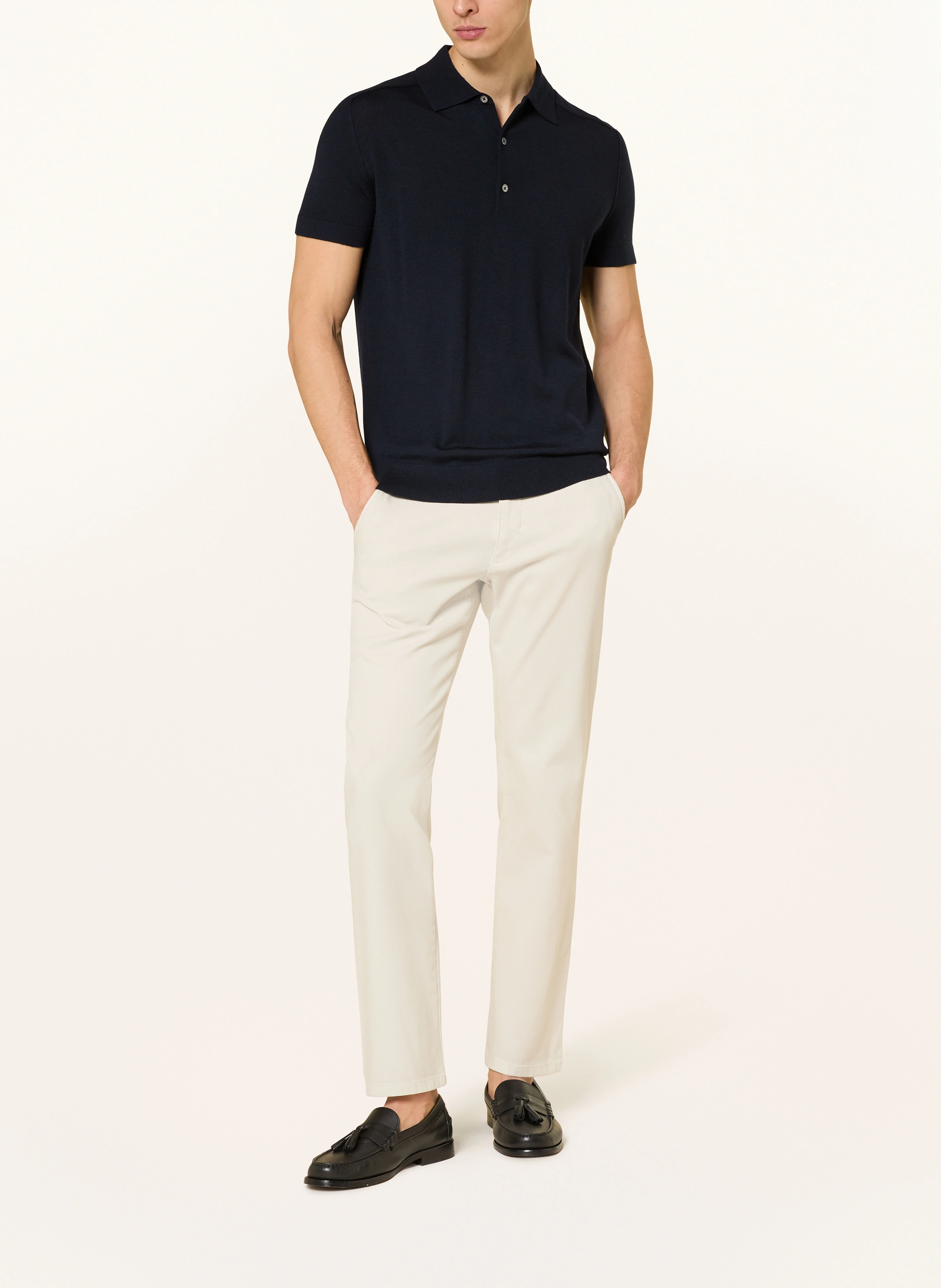STROKESMAN'S knitted polo shirt: DARK BLUE