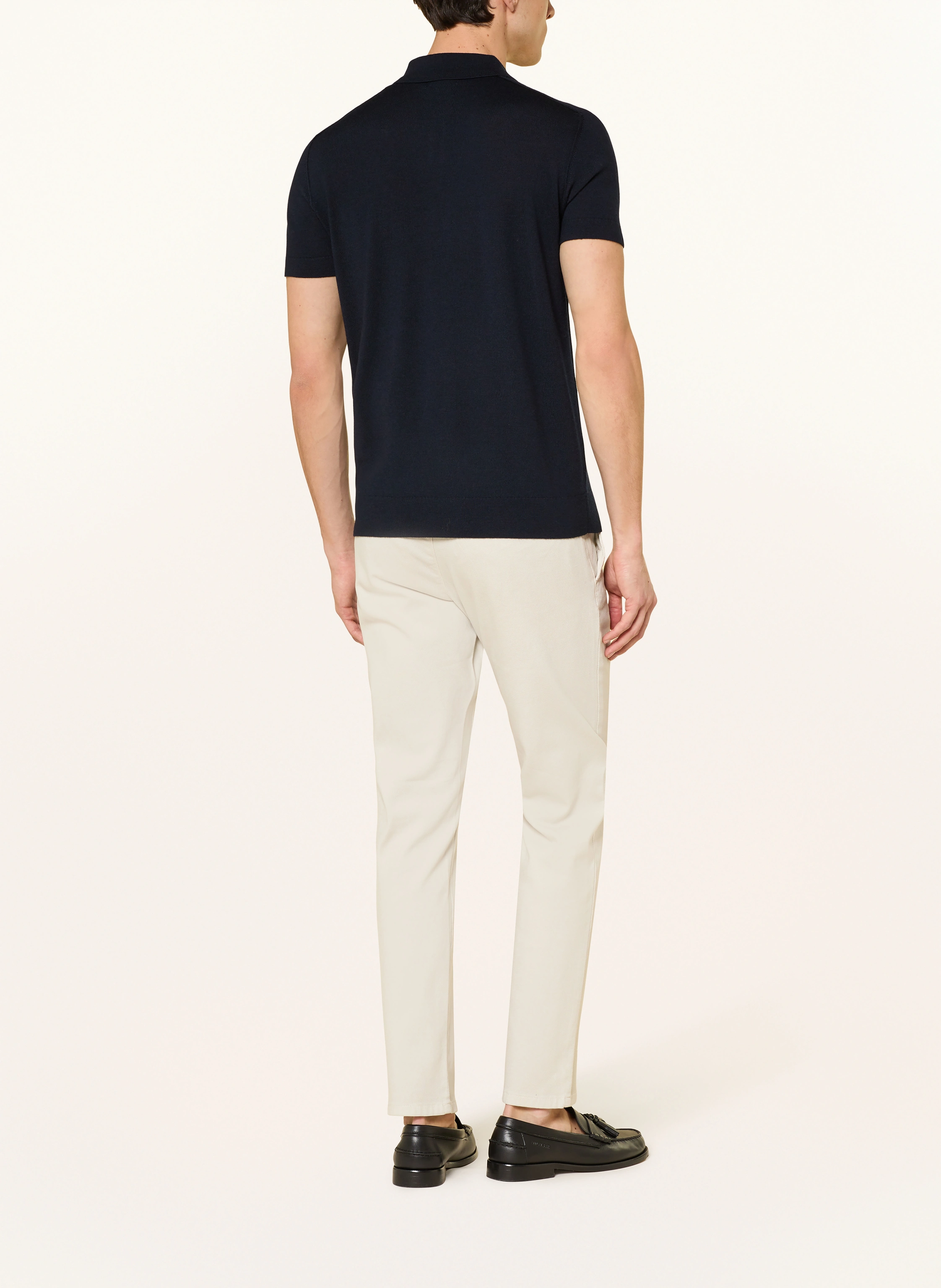 STROKESMAN'S knitted polo shirt: DARK BLUE