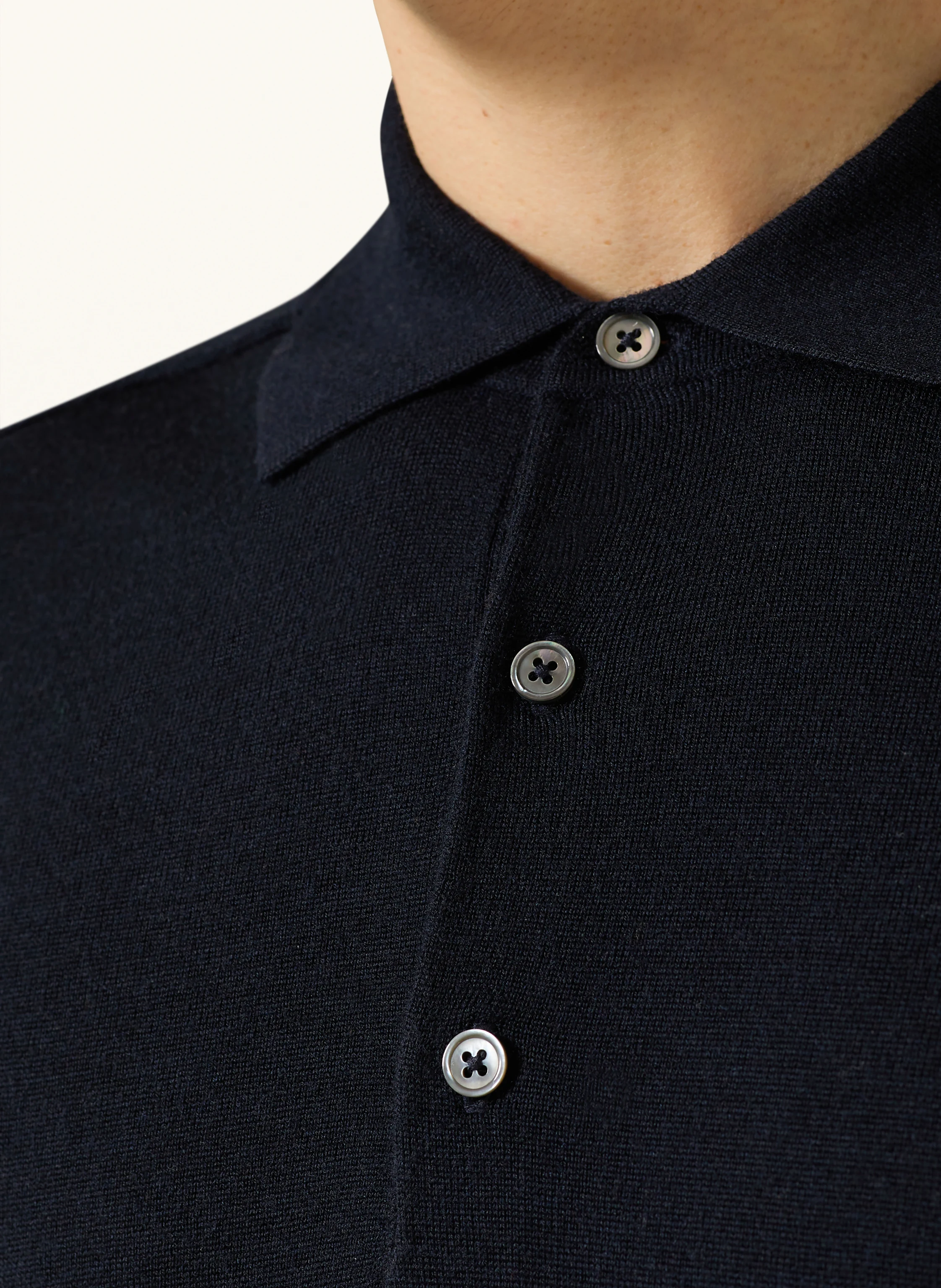 STROKESMAN'S knitted polo shirt: DARK BLUE