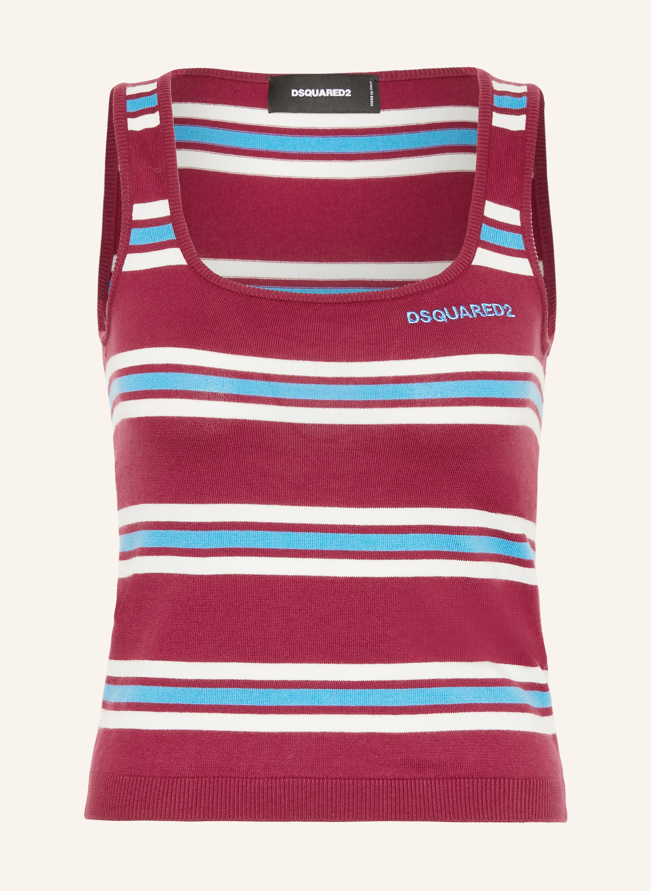 DSQUARED2 knit top in fuchsia / light blue / white