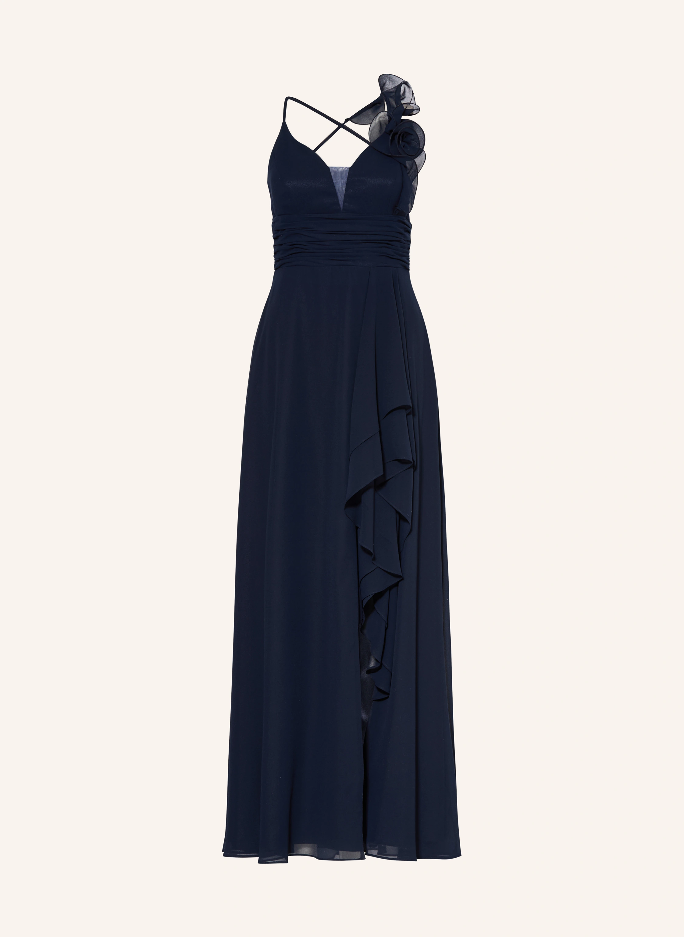 VM Vera Mont Evening gown with flounces: DARK BLUE