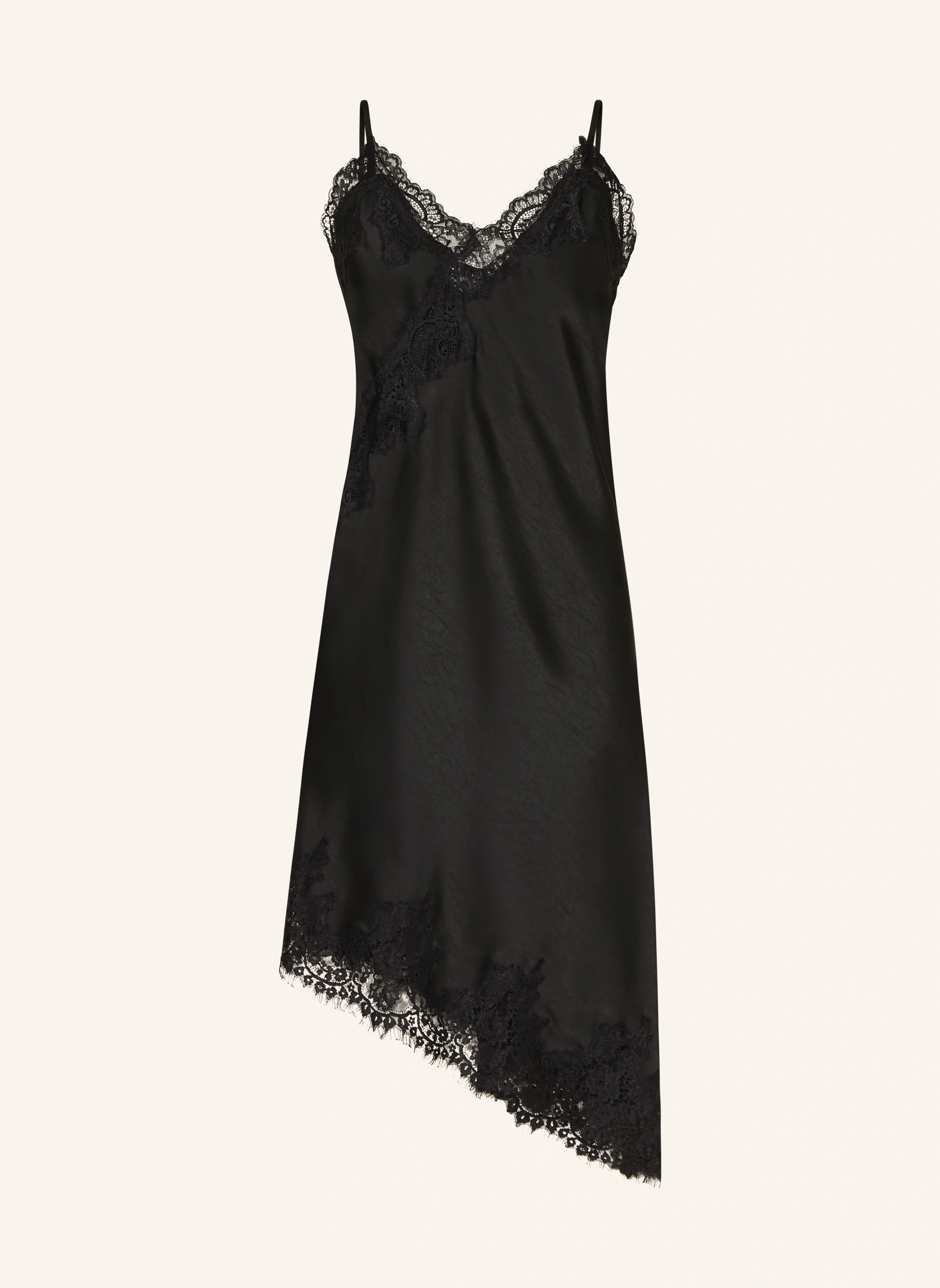 NEO NOIR SORELLE satin dress with lace in black