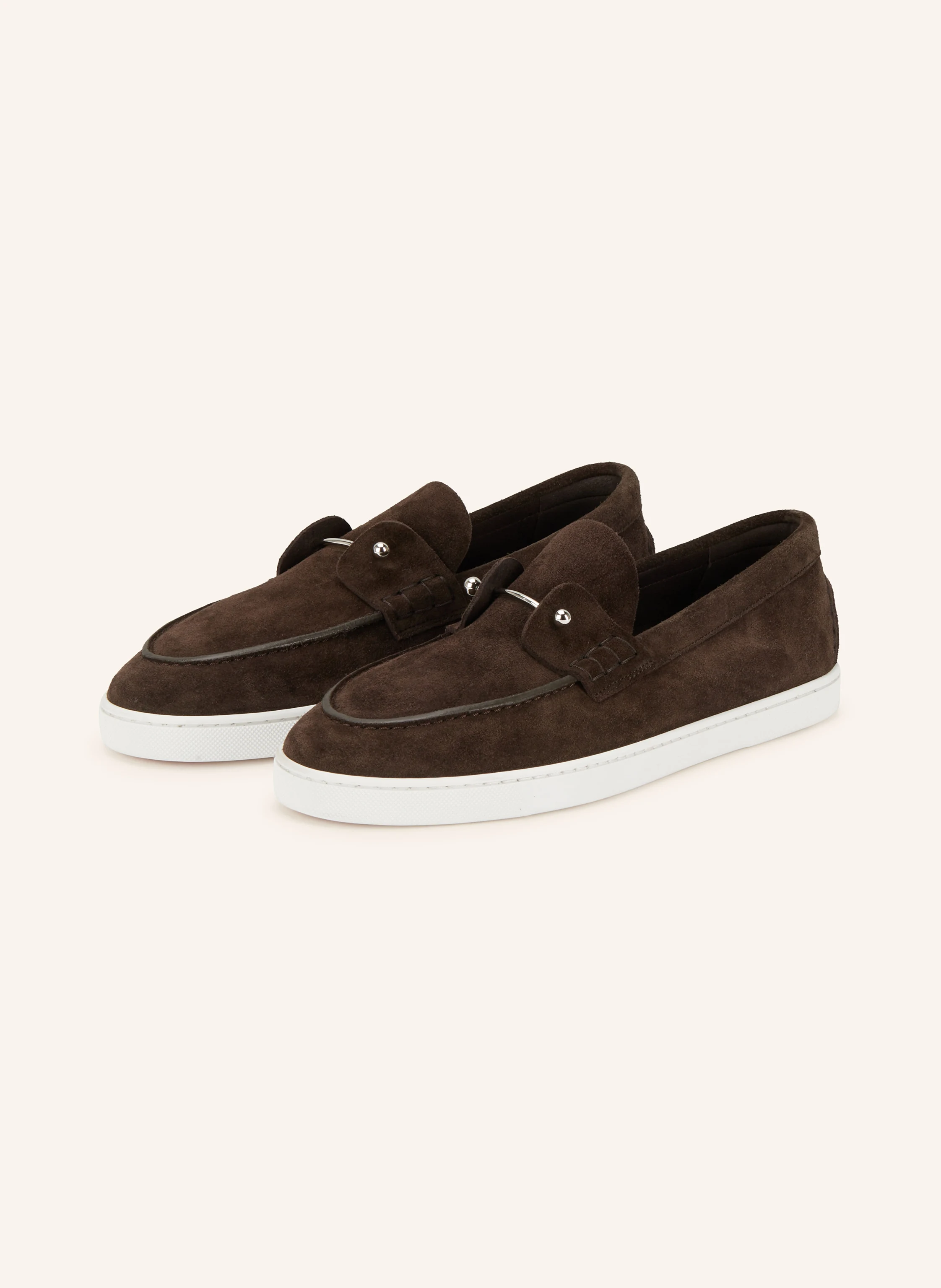 Christian Louboutin CHAMBELIBOAT loafers in dark brown display picture 3