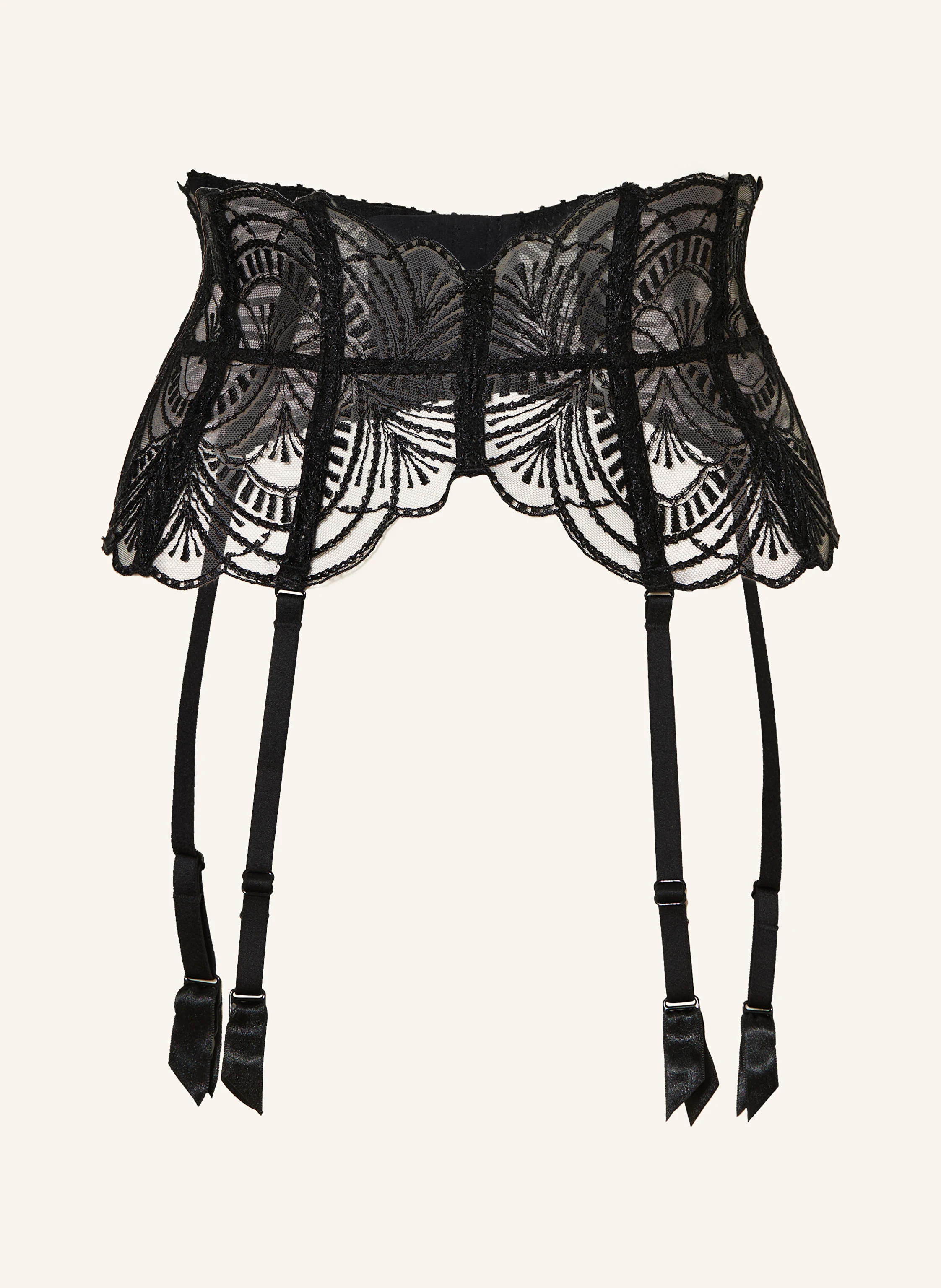 aubade garter belt Aubade Suspender Garter Belt Black Satin and Lace lingerie Love Jones