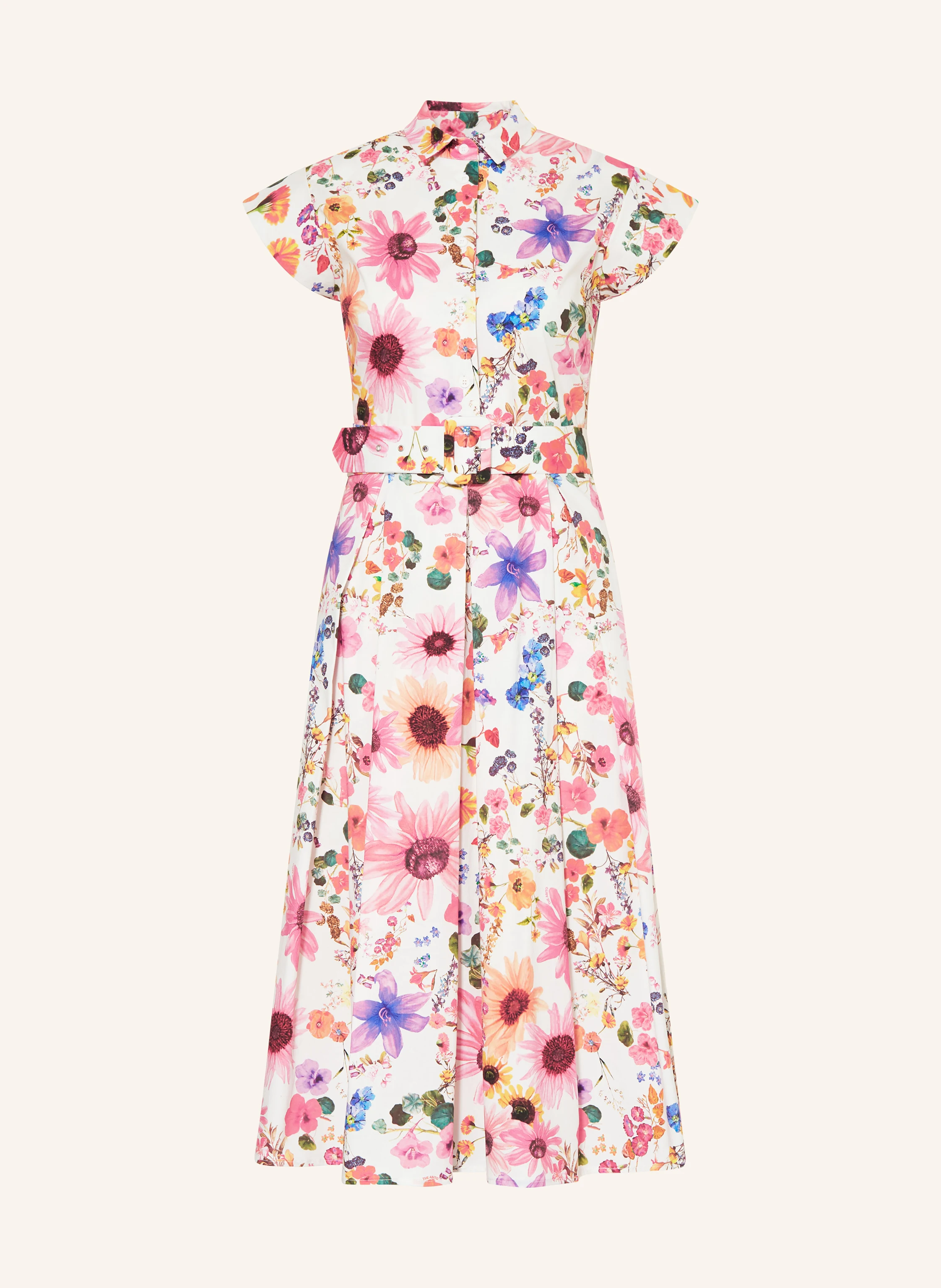 THE ABITO shirt dress: WHITE / PURPLE / PINK