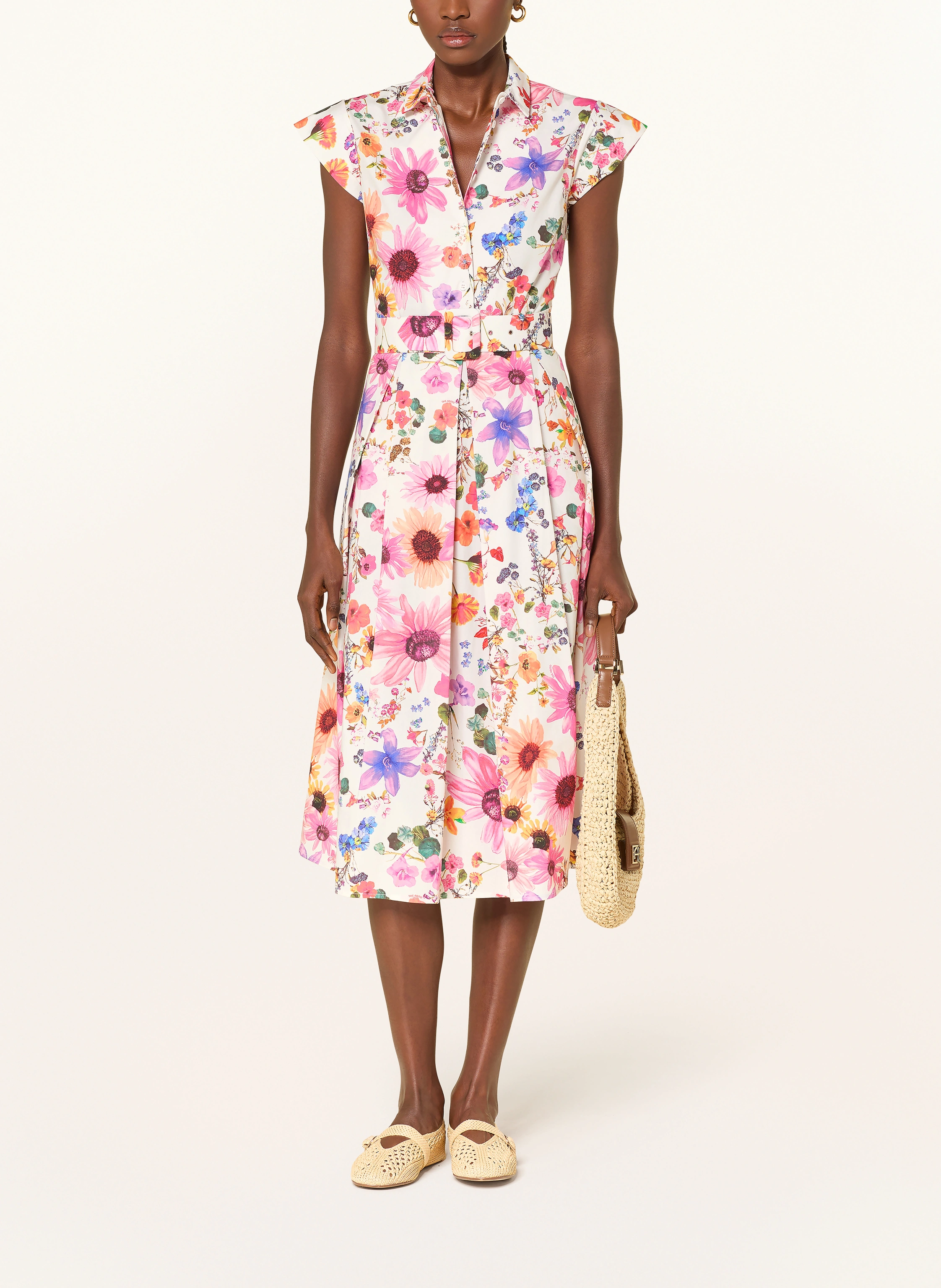 THE ABITO shirt dress: WHITE / PURPLE / PINK