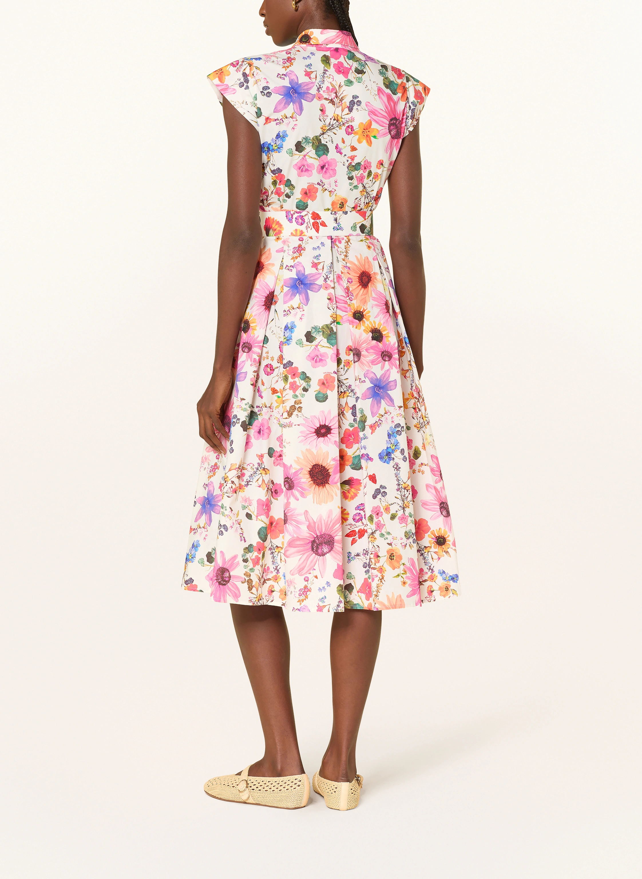 THE ABITO shirt dress: WHITE / PURPLE / PINK